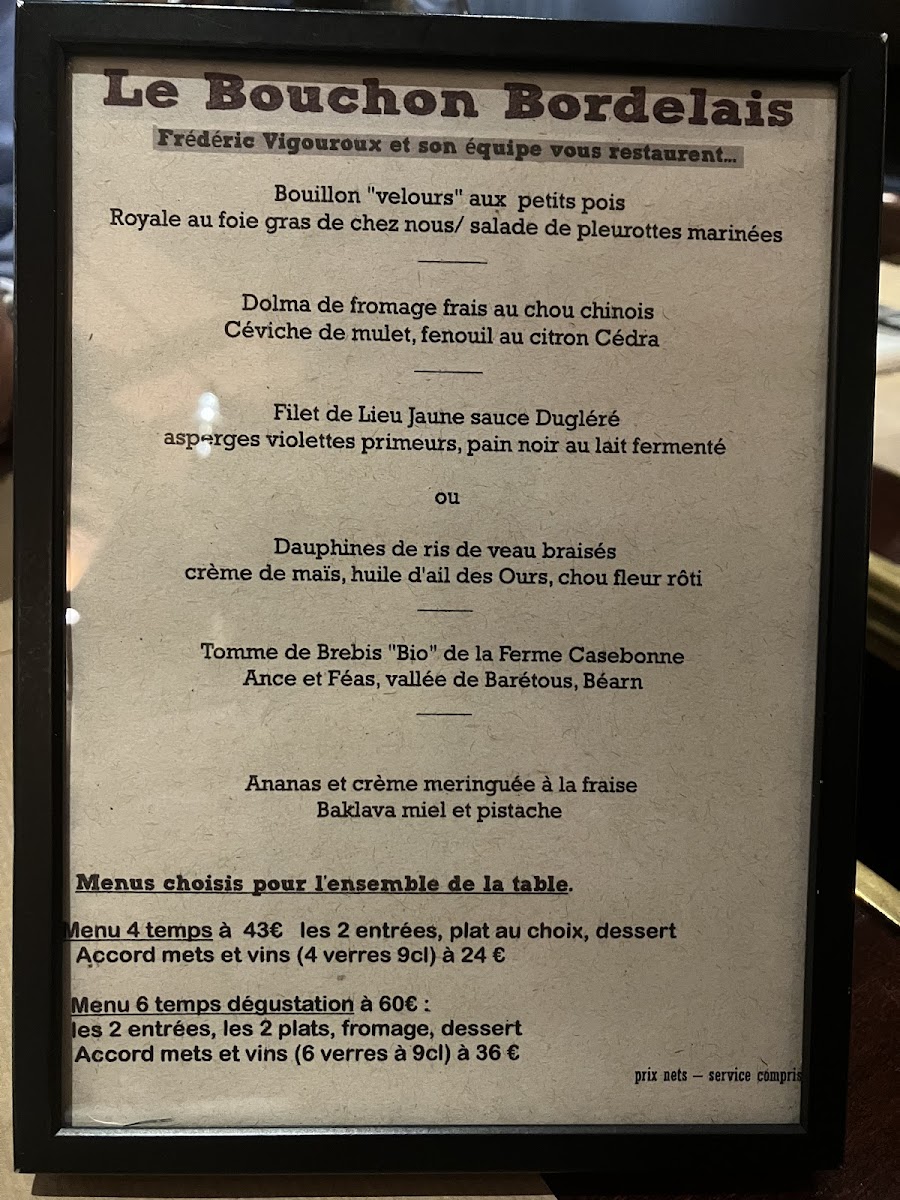 Le Bouchon Bordelais Photo Menu 3