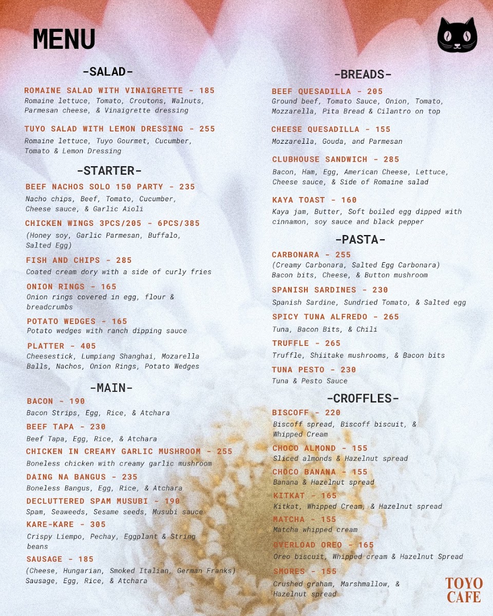 Toyo Café Photo Menu 1