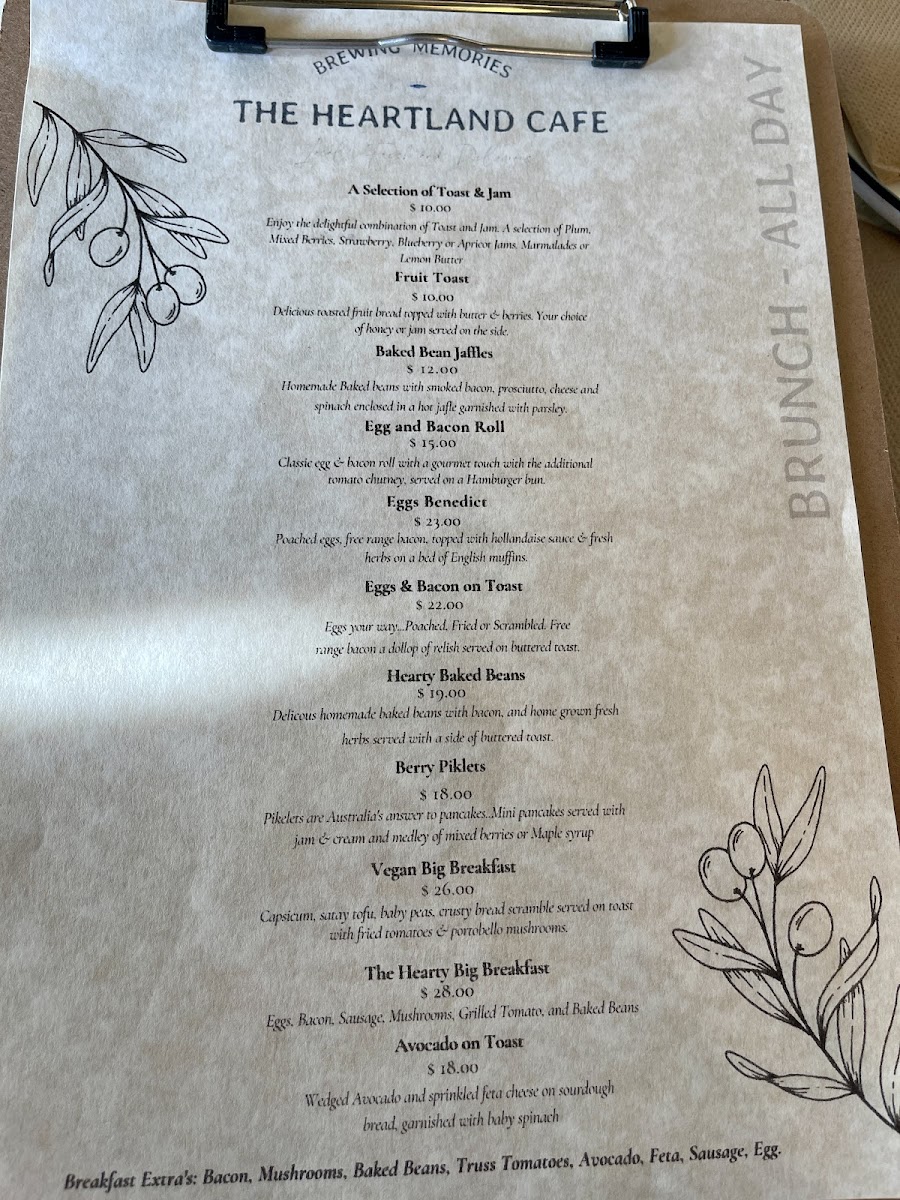 The Heartland Cafe Photo Menu 1