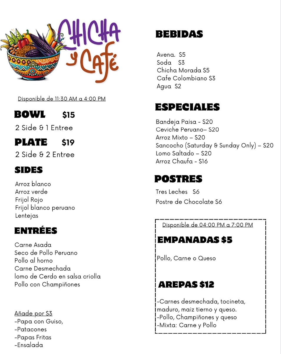 Chicha y Cafe Photo Menu 4