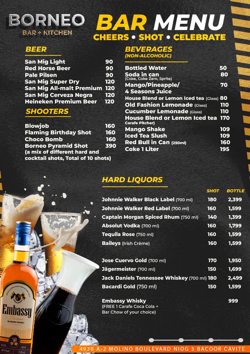Borneo Bar + Kitchen Photo Menu 1