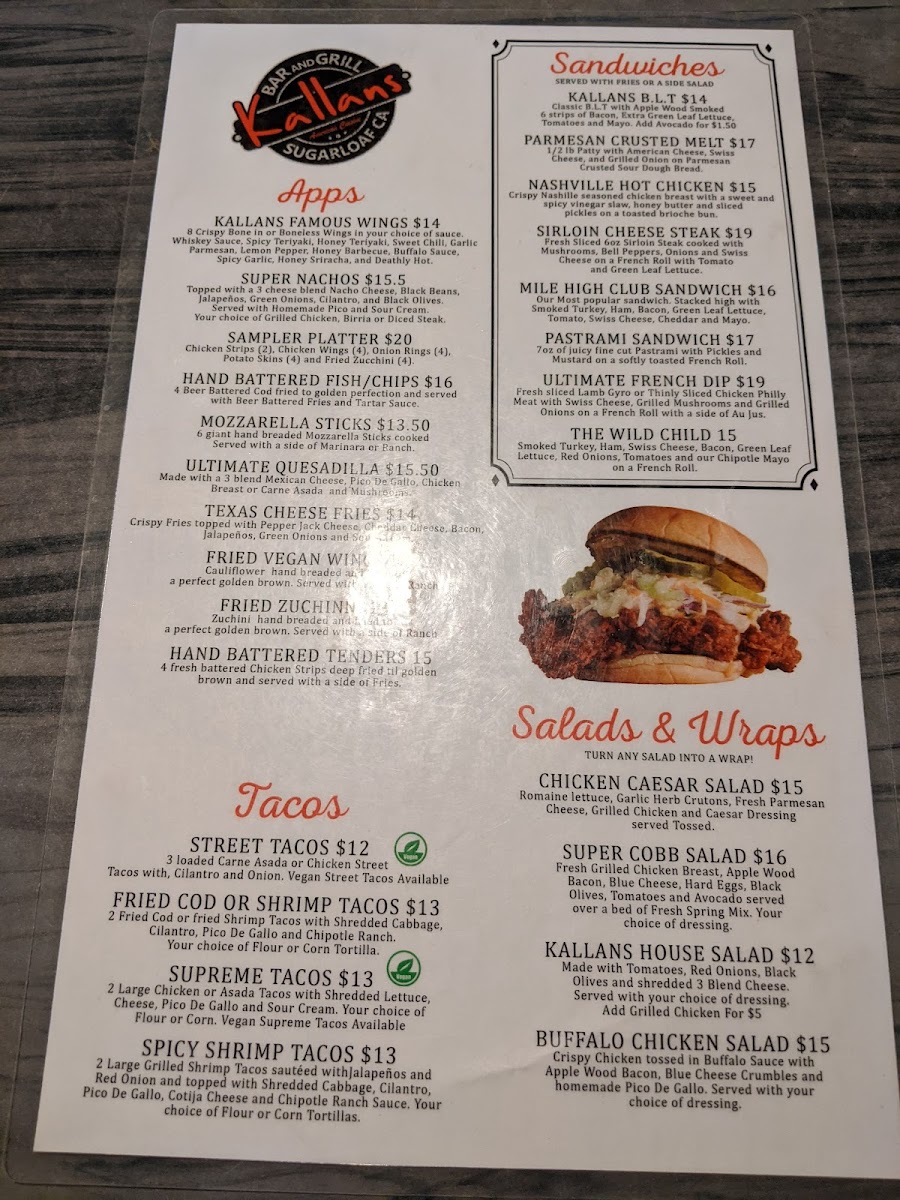 Kallans Bar & Grill Photo Menu 3