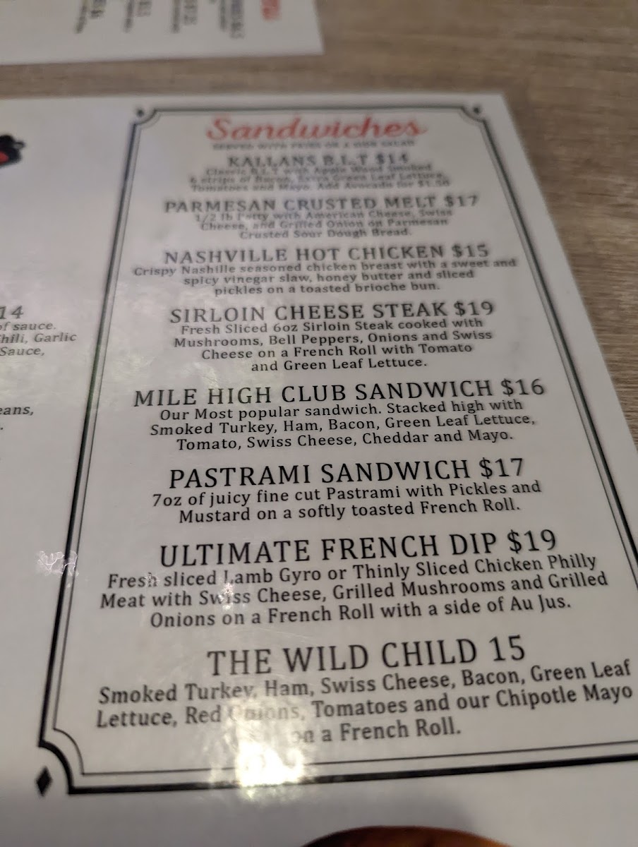 Kallans Bar & Grill Photo Menu 9