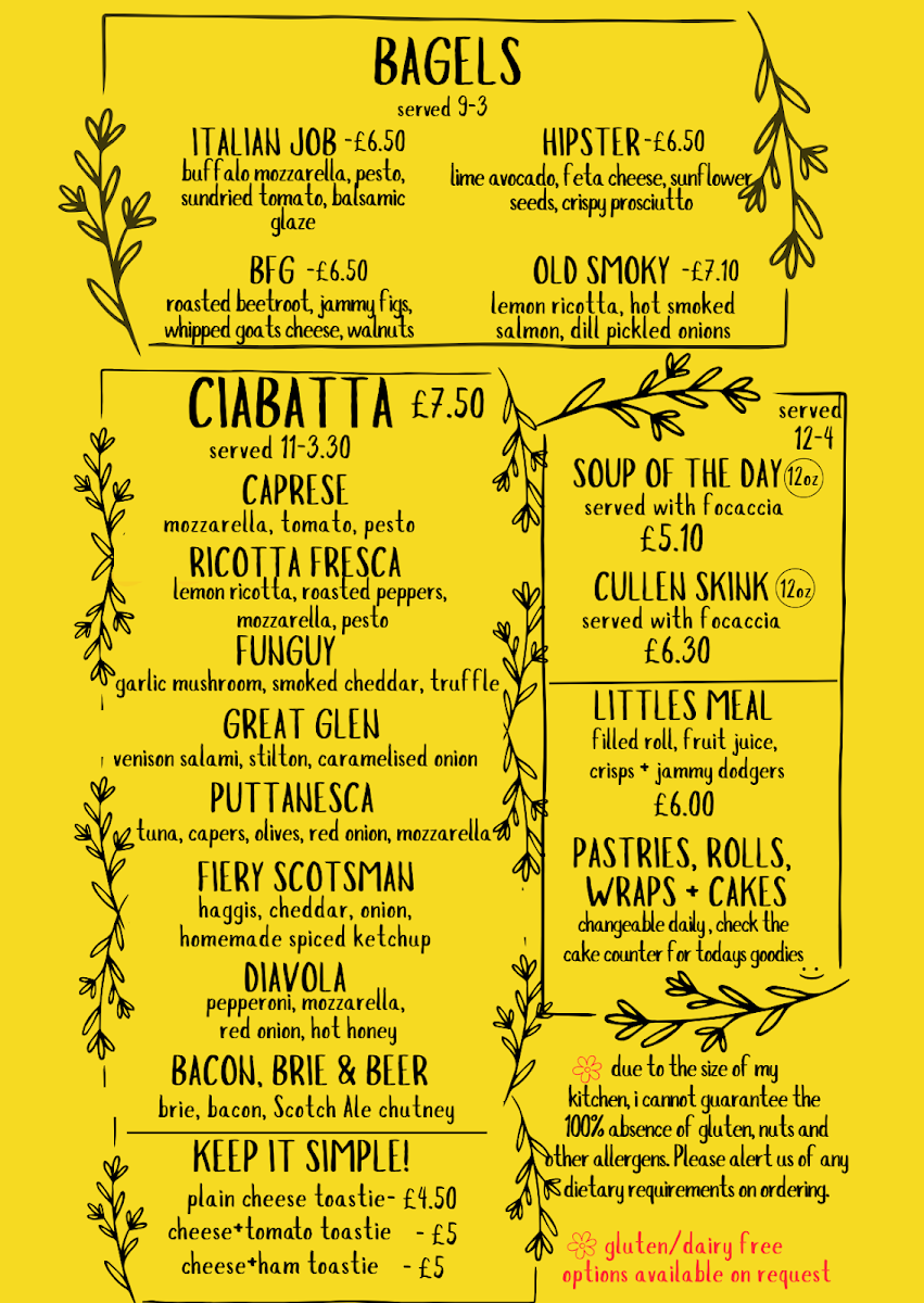The Yellow Deli Photo Menu 1