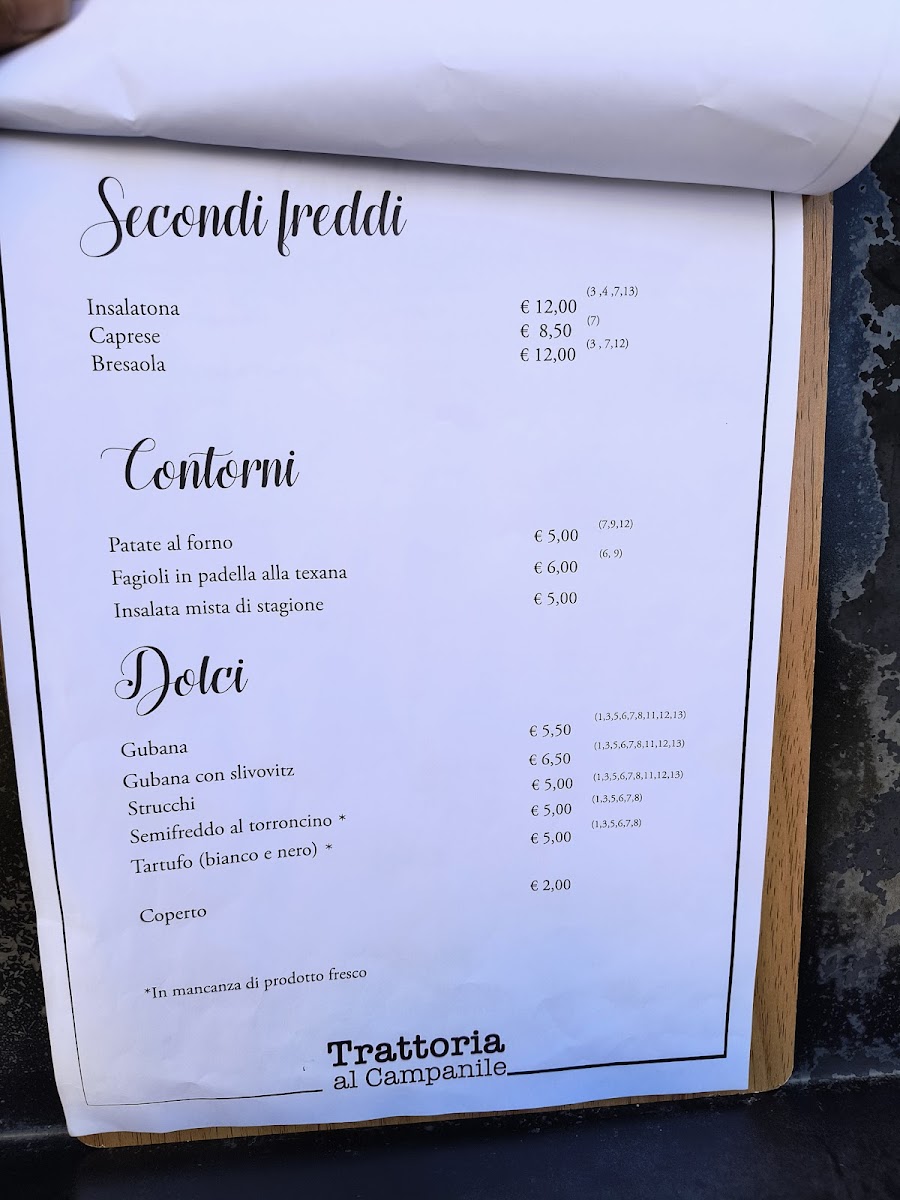 Al Campanile Photo Menu 2