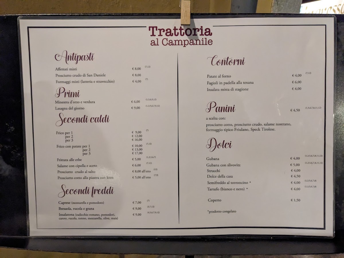 Al Campanile Photo Menu 3