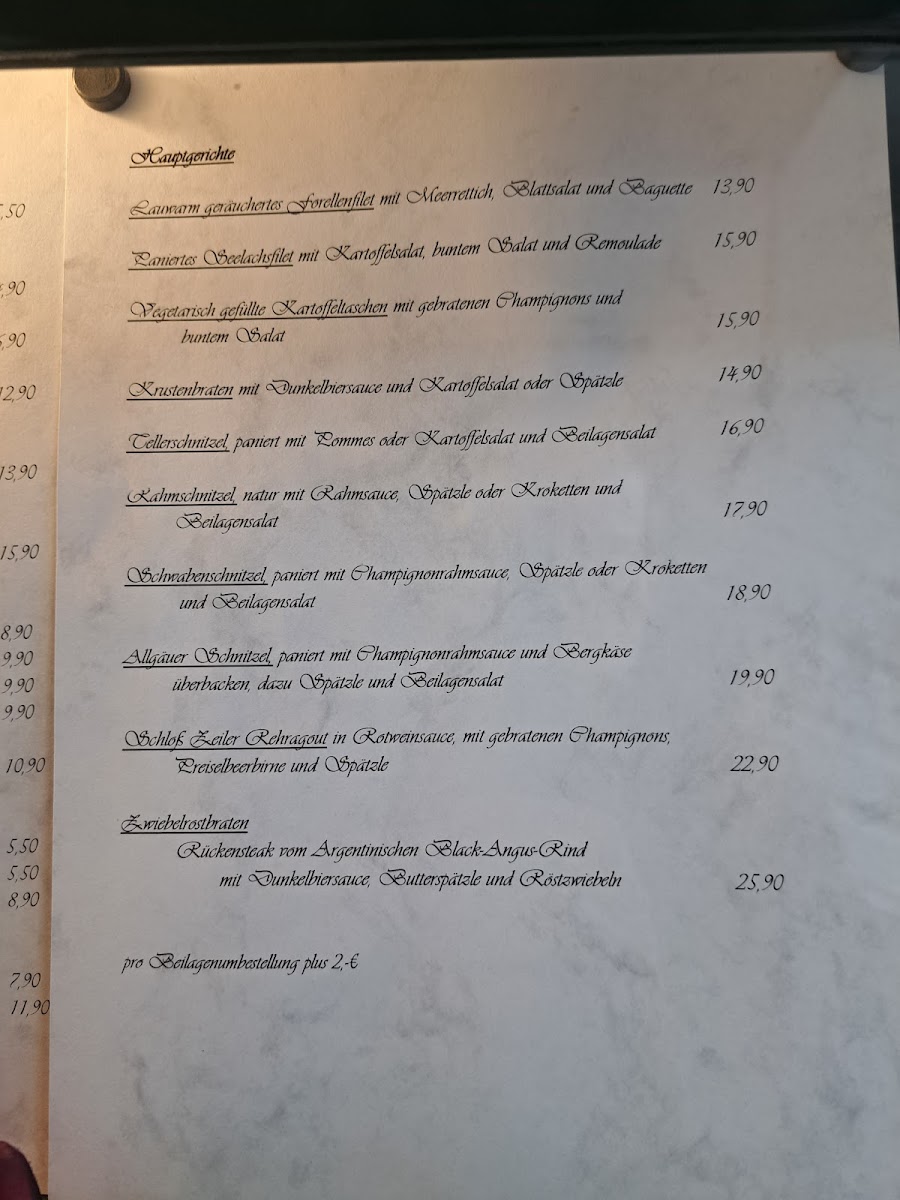 Restaurant Grüner Baum Schloß Zeil Inh. Andreas Groß Photo Menu 2
