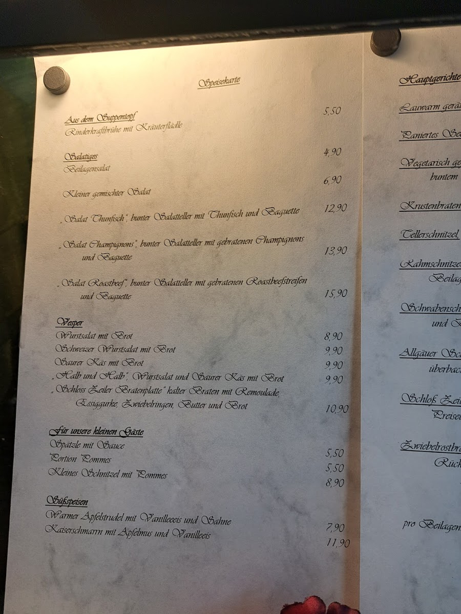 Restaurant Grüner Baum Schloß Zeil Inh. Andreas Groß Photo Menu 3