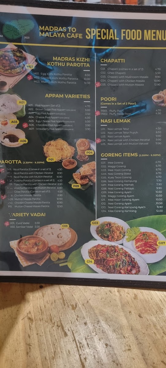 Madras to Malaya Cafe Kulai Photo Menu 10