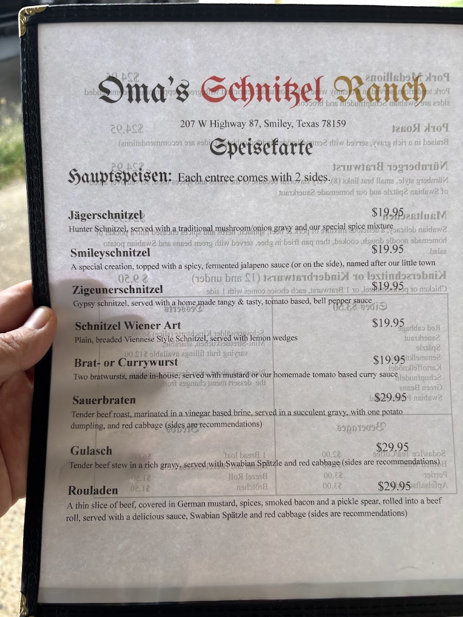 Oma's Schnitzel Ranch Photo Menu 9