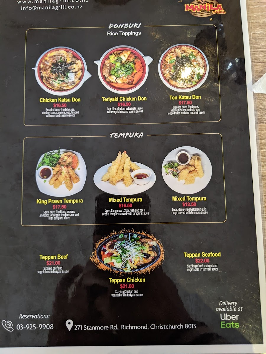 Manila Grill Filipino -Japanese Restaurant Christchurch Photo Menu 10