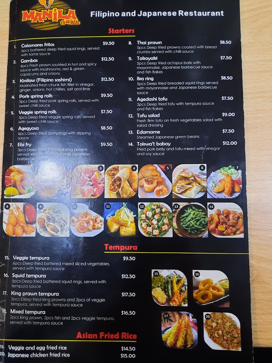 Manila Grill Filipino -Japanese Restaurant Christchurch Photo Menu 8