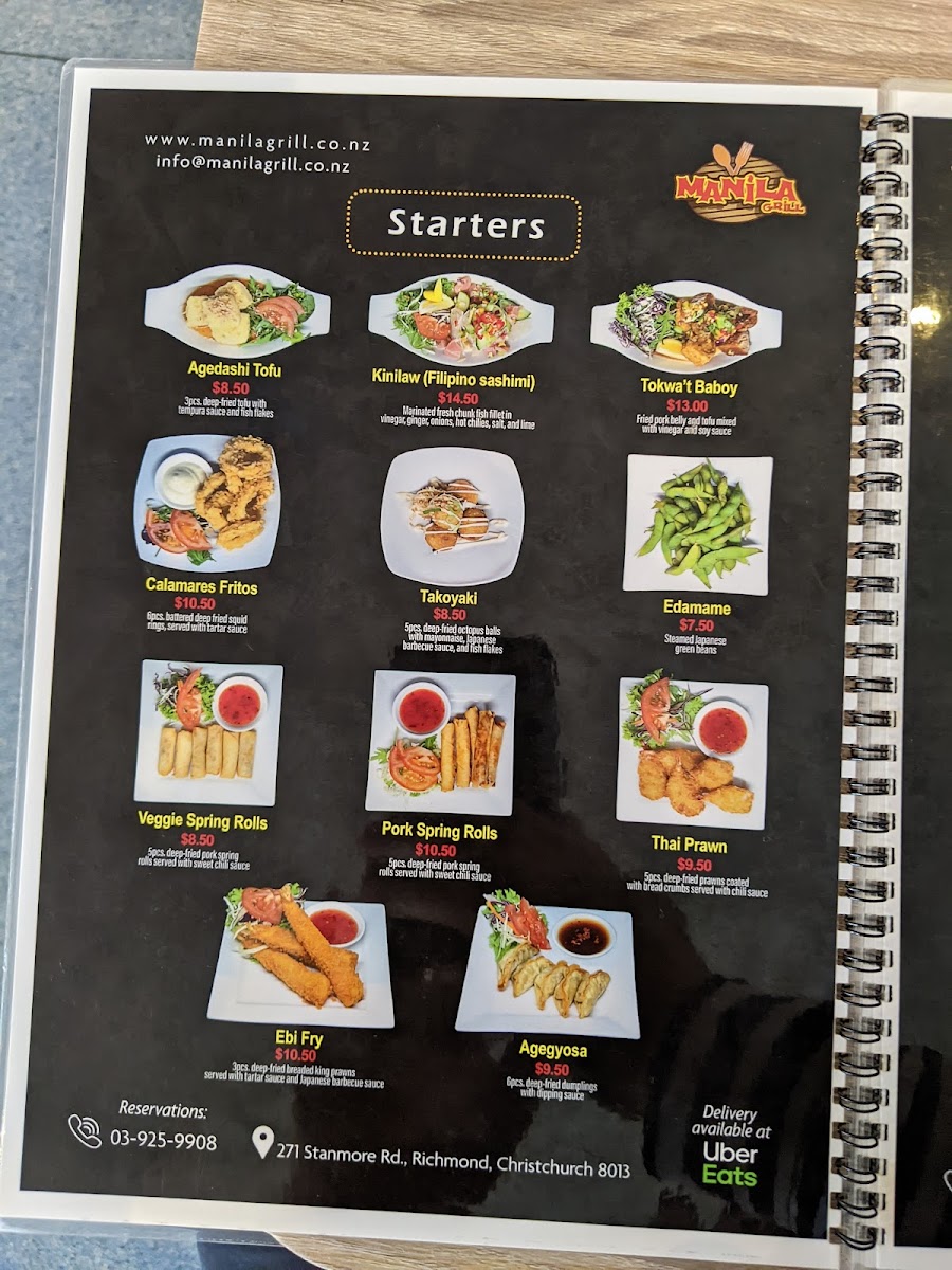 Manila Grill Filipino -Japanese Restaurant Christchurch Photo Menu 9