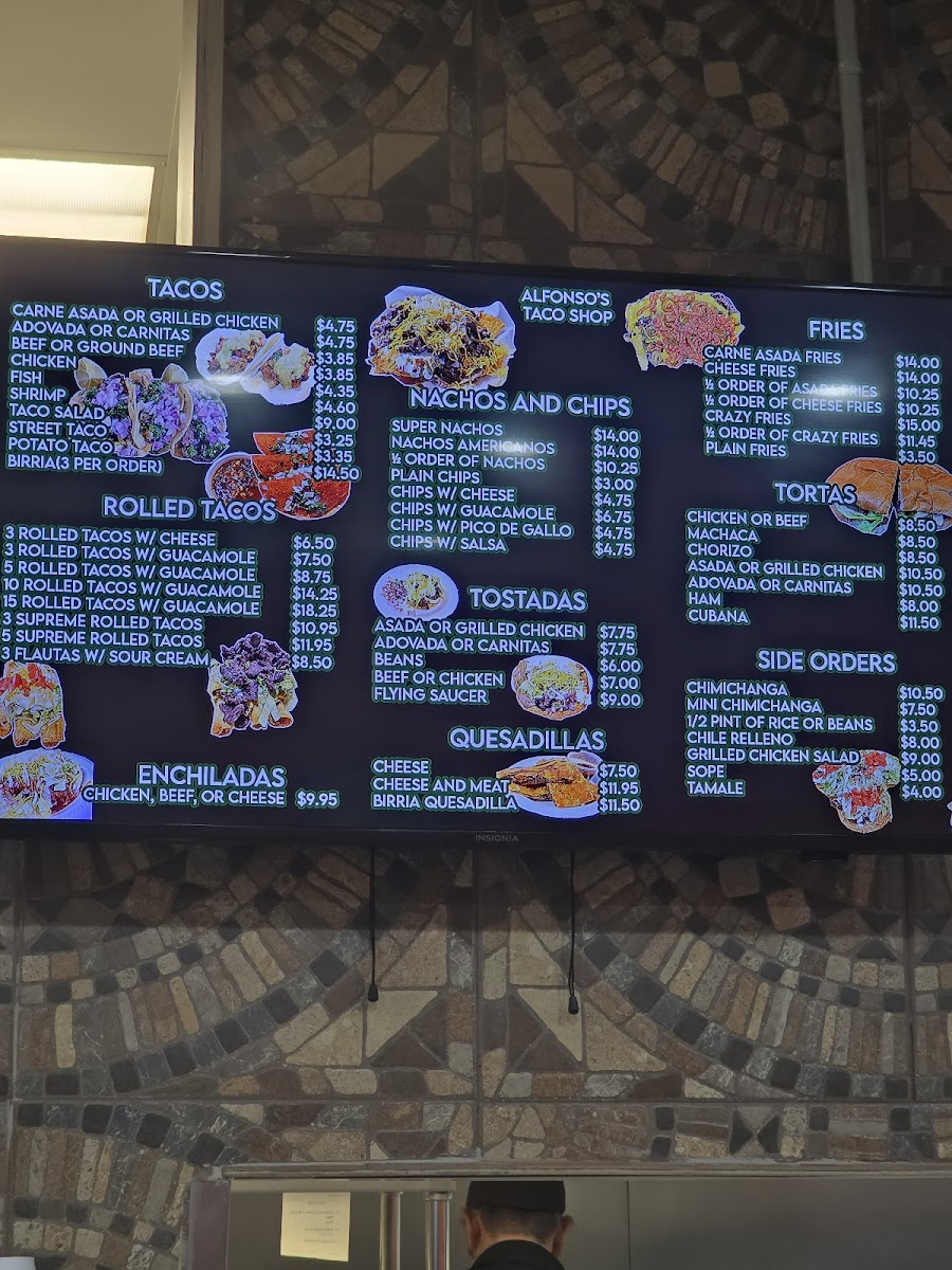 Alfonso's Mexican Food Photo Menu 1