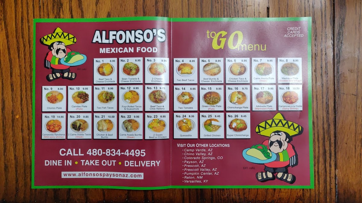 Alfonso's Mexican Food Photo Menu 4
