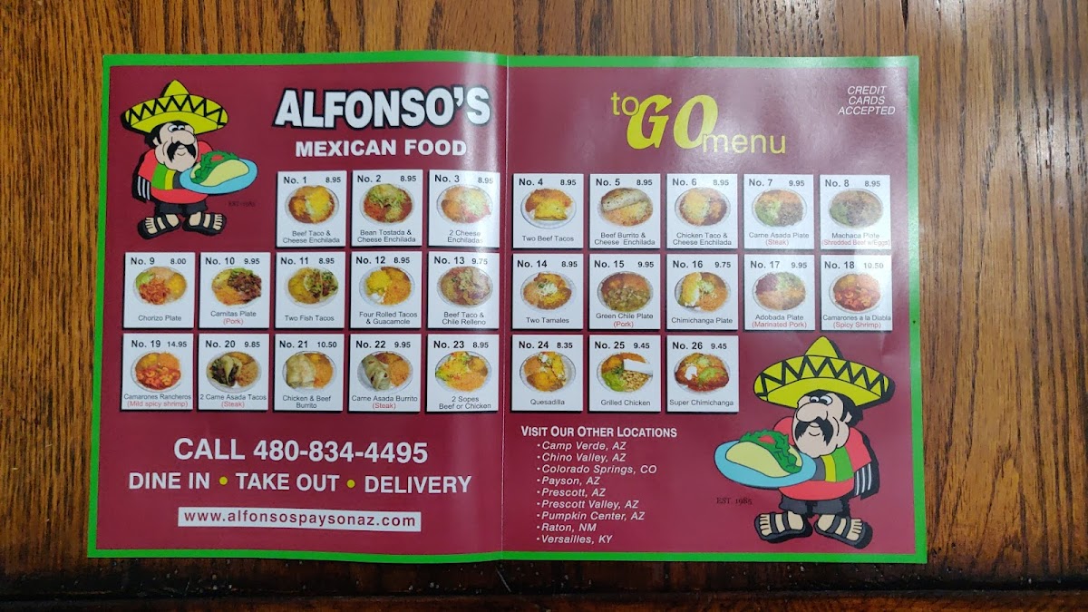 Alfonso's Mexican Food Photo Menu 5