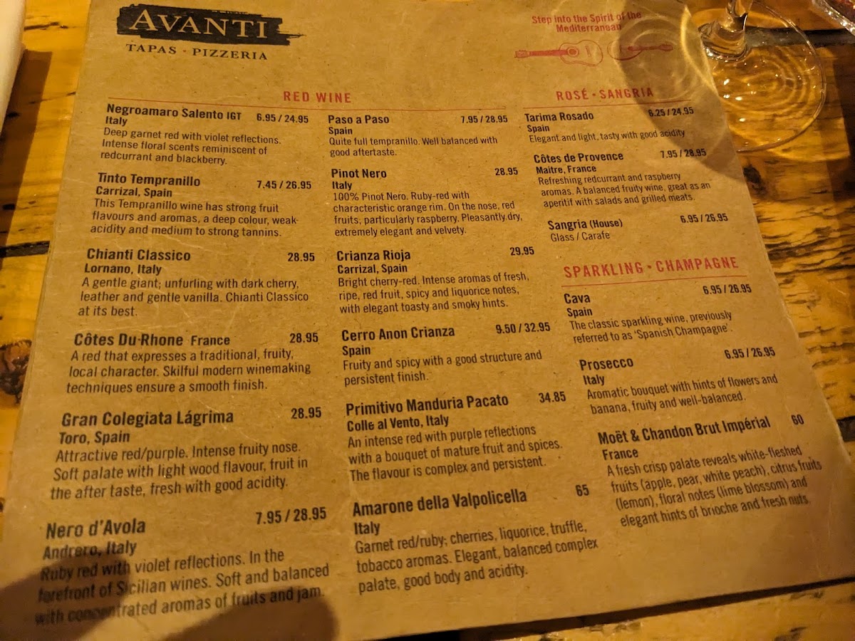 Avanti Chiswick Photo Menu 2