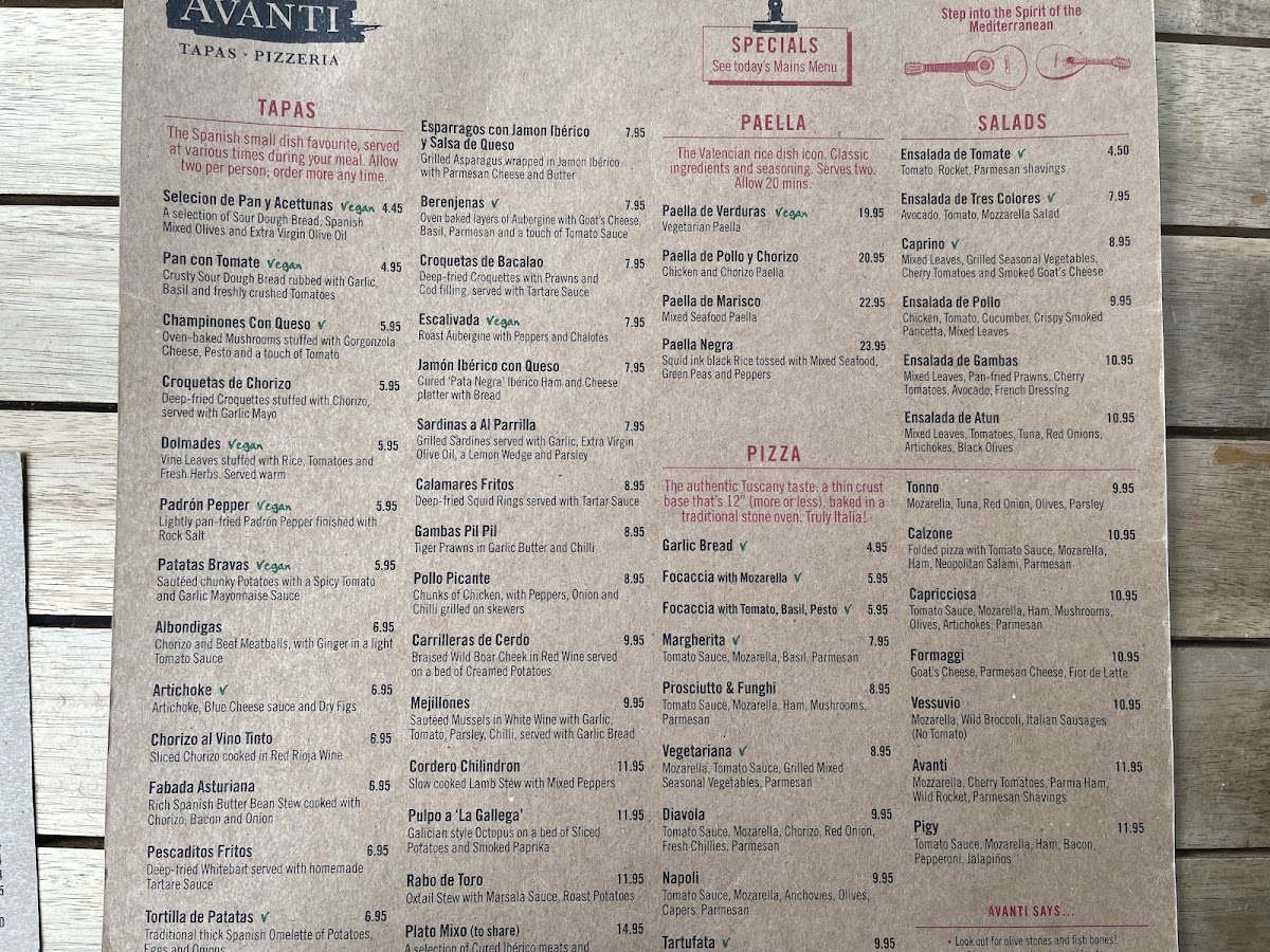 Avanti Chiswick Photo Menu 5