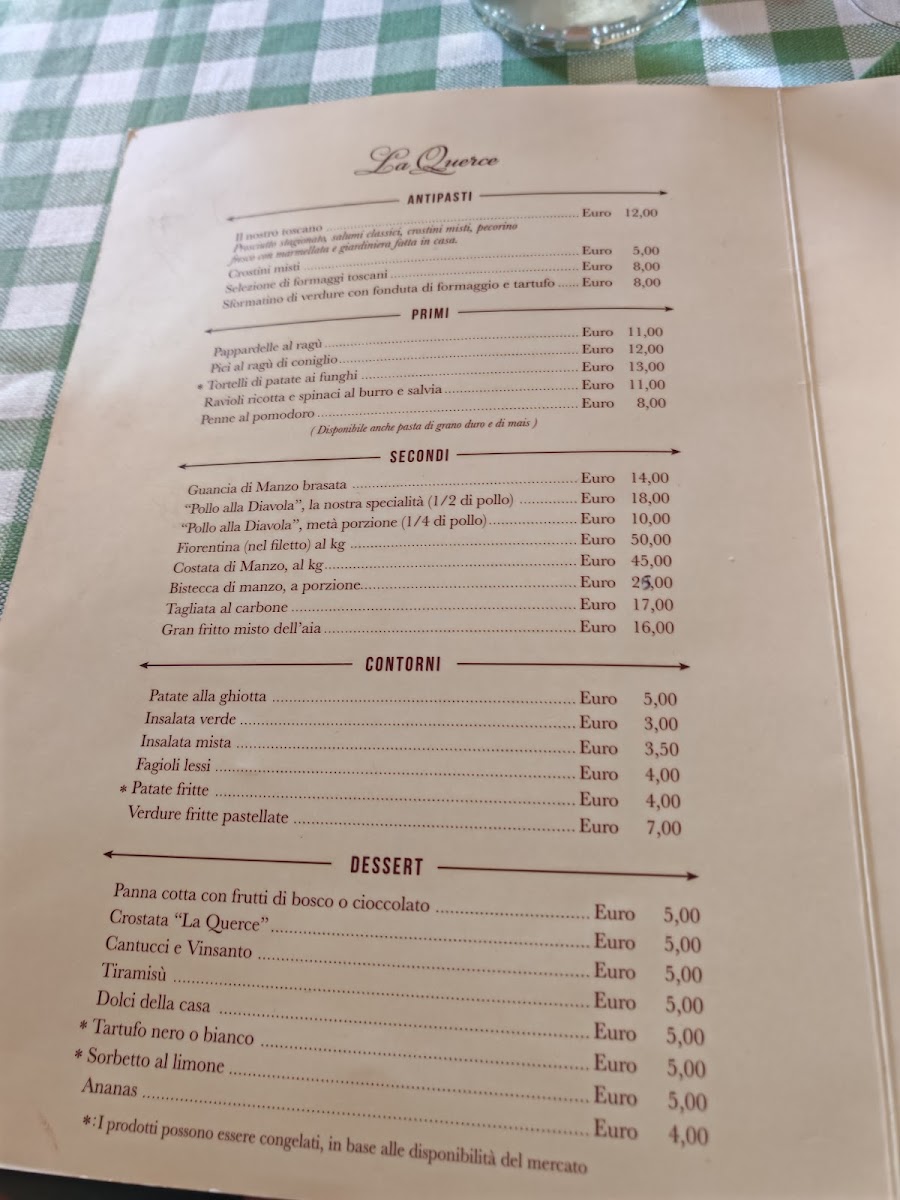 Trattoria la Querce Photo Menu 1