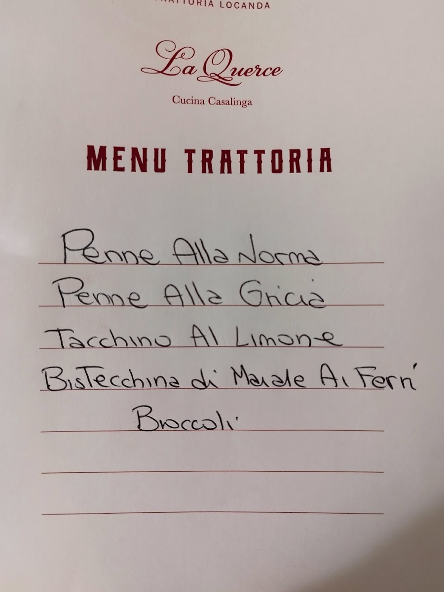 Trattoria la Querce Photo Menu 5