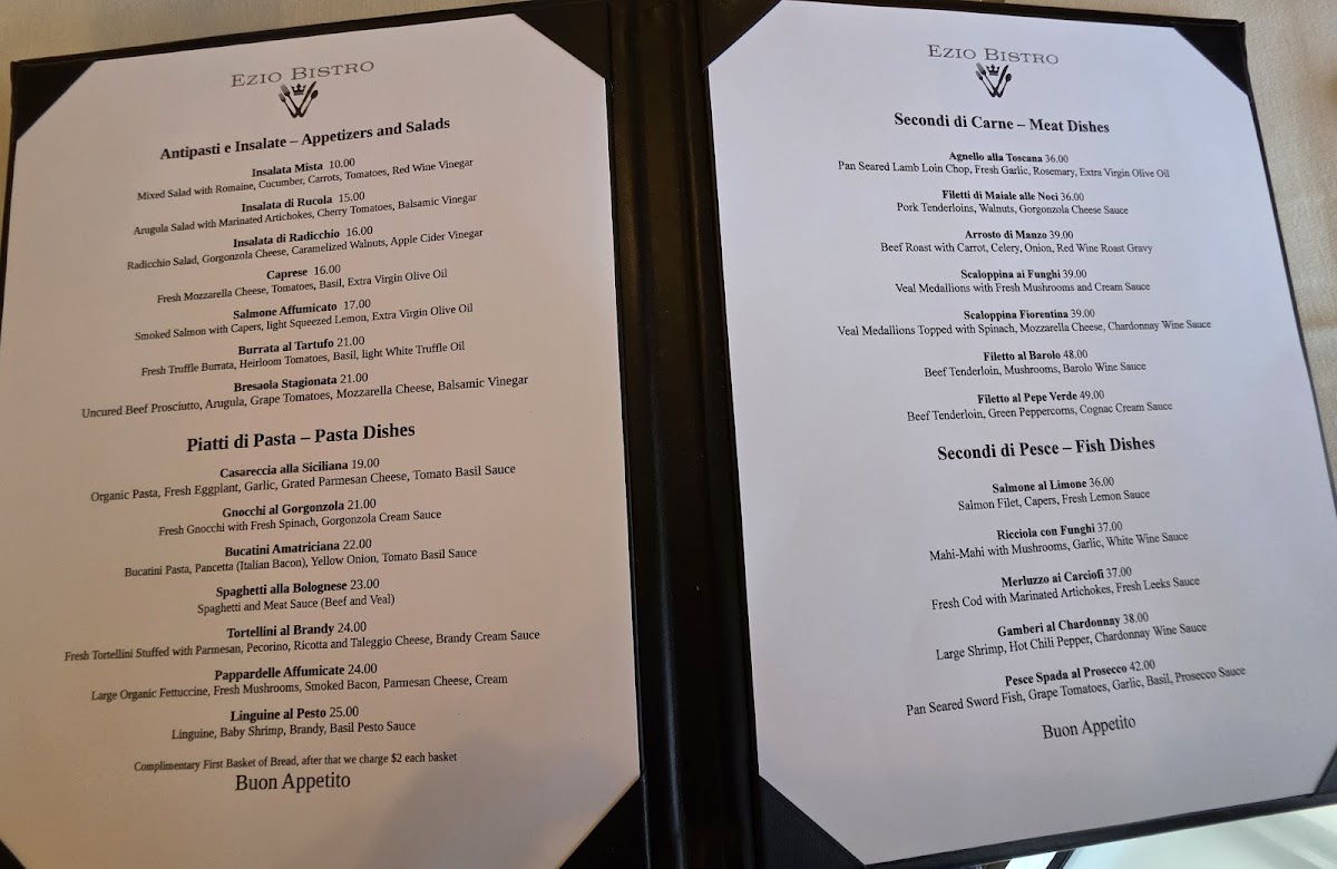 Ezio Bistro Photo Menu 2