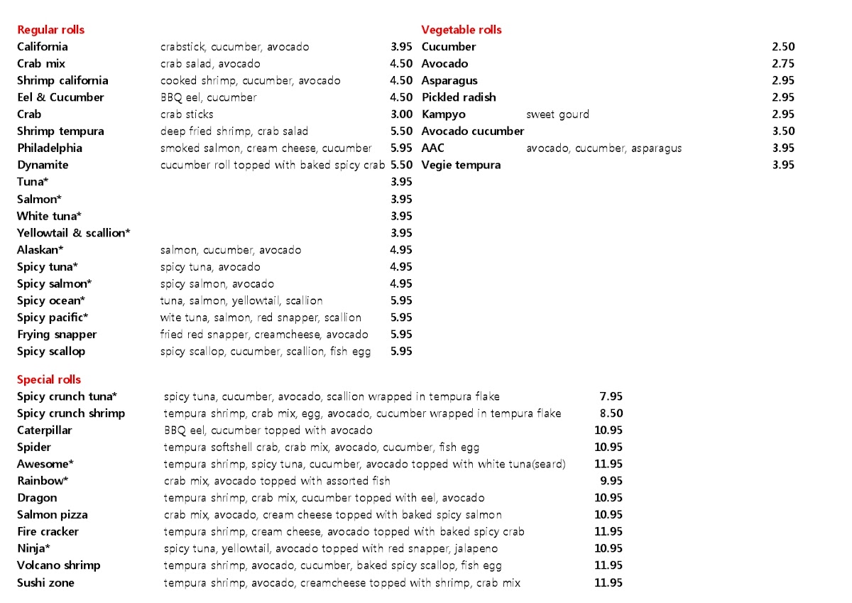 Sushi Zone Photo Menu 10