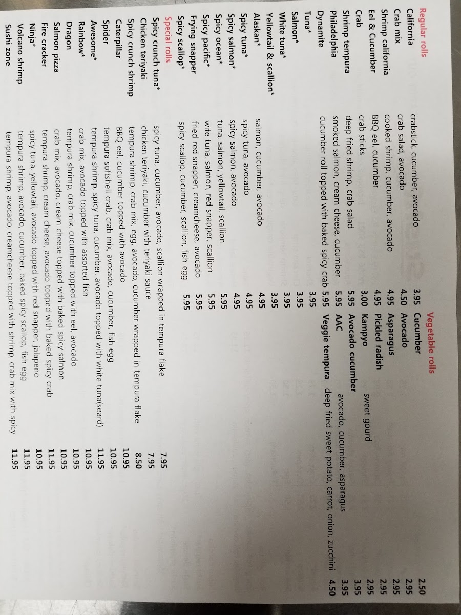 Sushi Zone Photo Menu 2