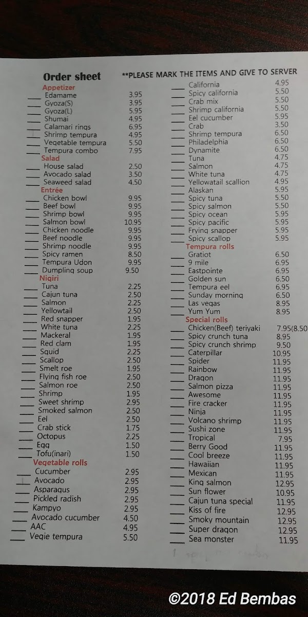 Sushi Zone Photo Menu 5