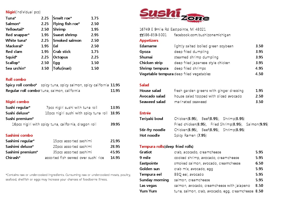 Sushi Zone Photo Menu 7