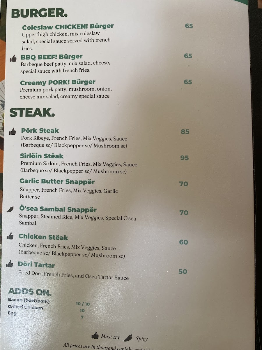 O’sea Coffee and Eatery Photo Menu 5