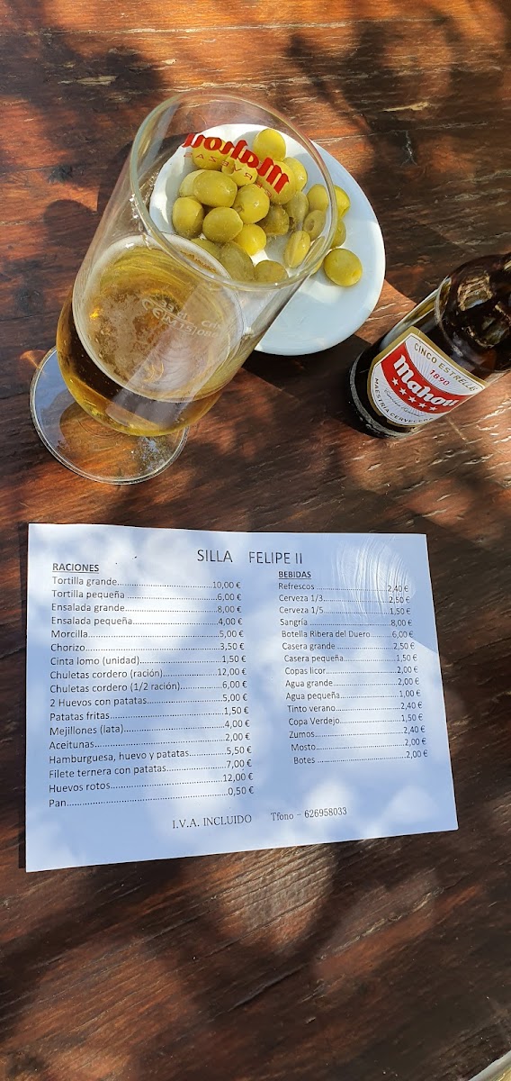 Kiosko Bar Silla de Felipe II Photo Menu 4
