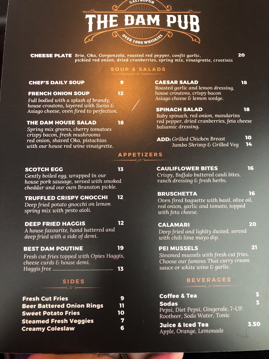 The Dam Pub Gastropub & Whisky Bar Photo Menu 2