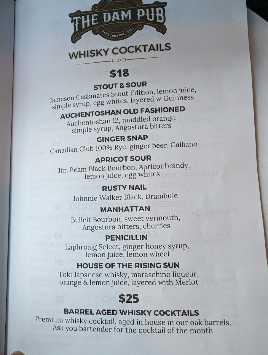 The Dam Pub Gastropub & Whisky Bar Photo Menu 6