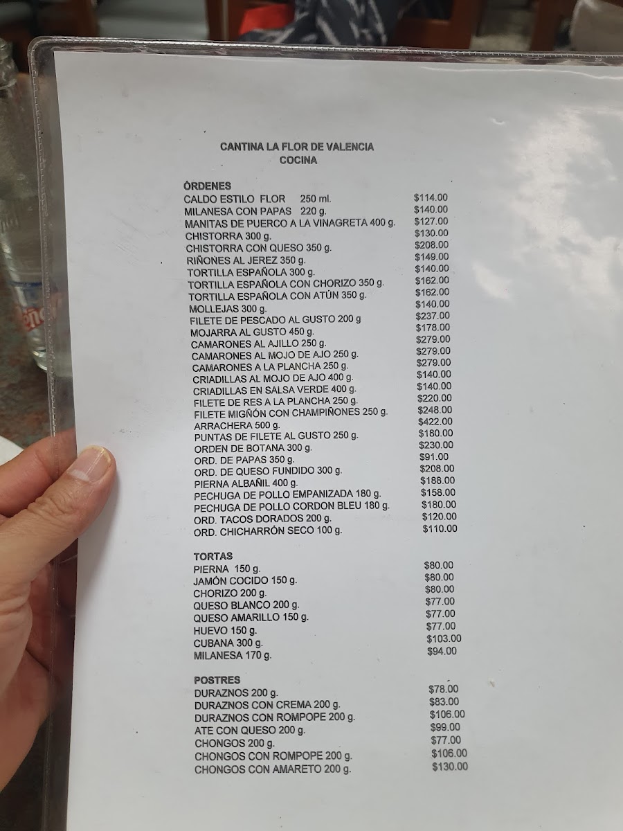 Cantina la Flor de Valencia Photo Menu 3