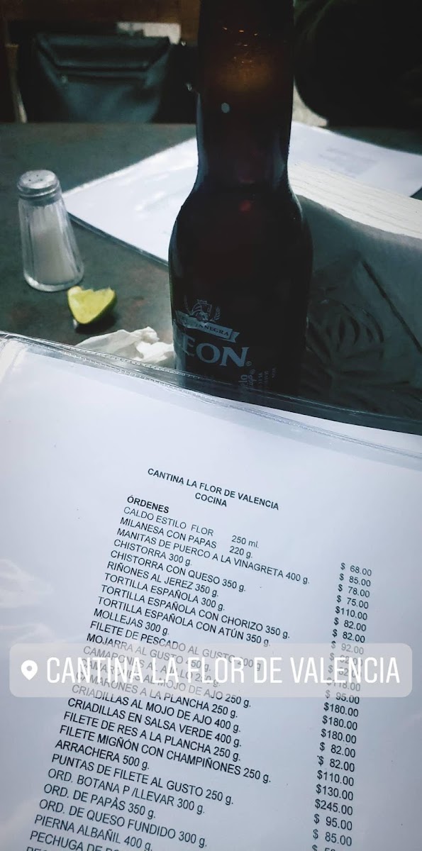 Cantina la Flor de Valencia Photo Menu 6