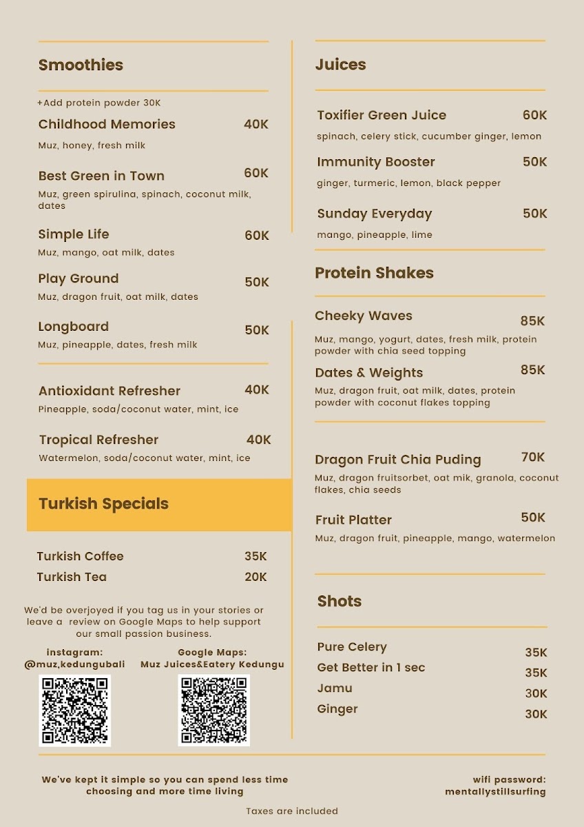 MUZ Juices&Eatery Kedungu Photo Menu 1