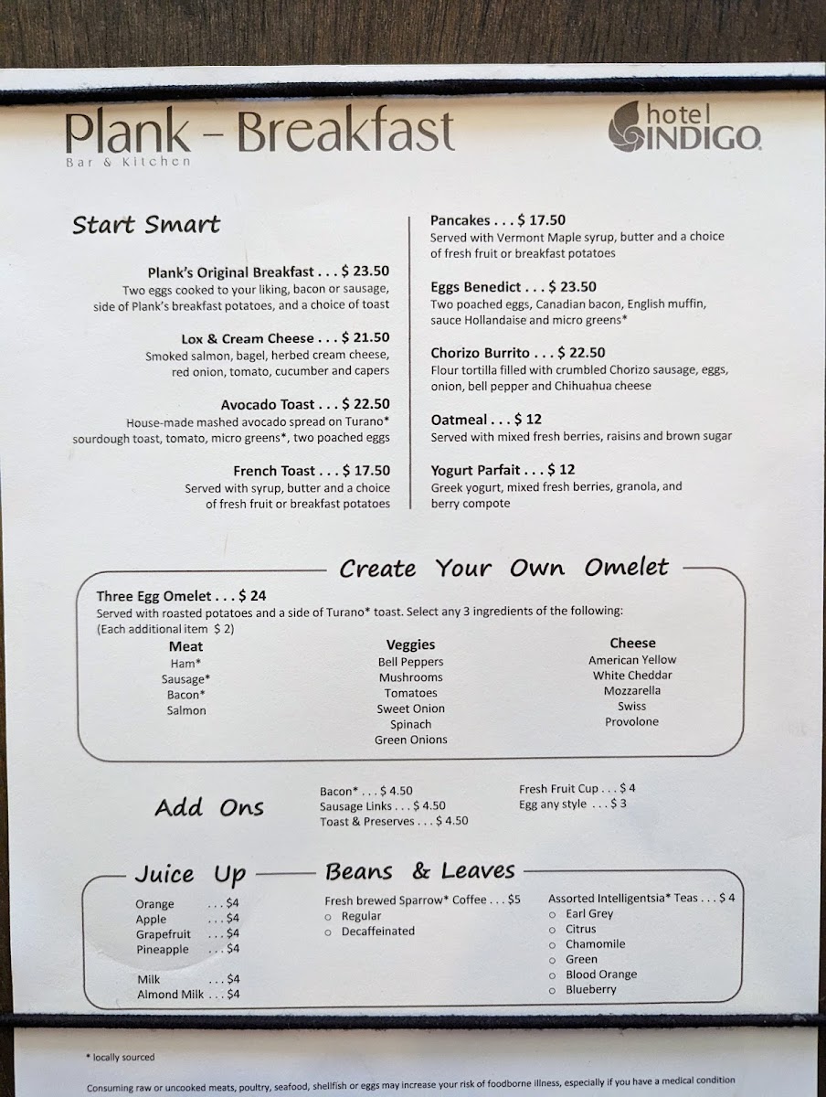 Plank Bar & Kitchen Photo Menu 1