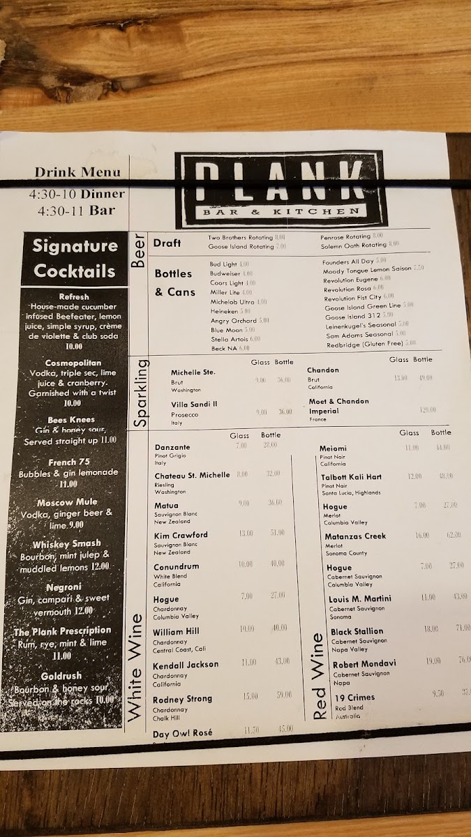 Plank Bar & Kitchen Photo Menu 5
