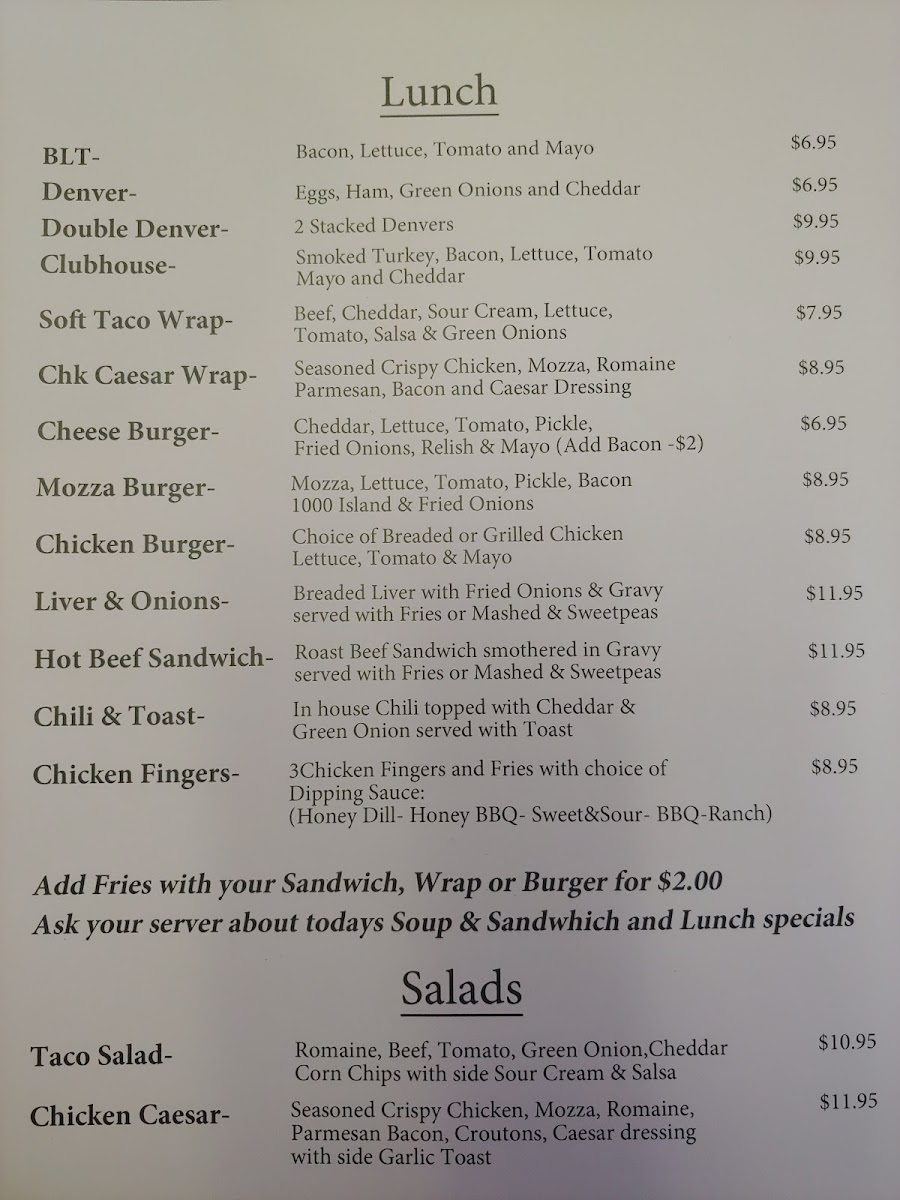 Gimli Hotel Cafe Photo Menu 4