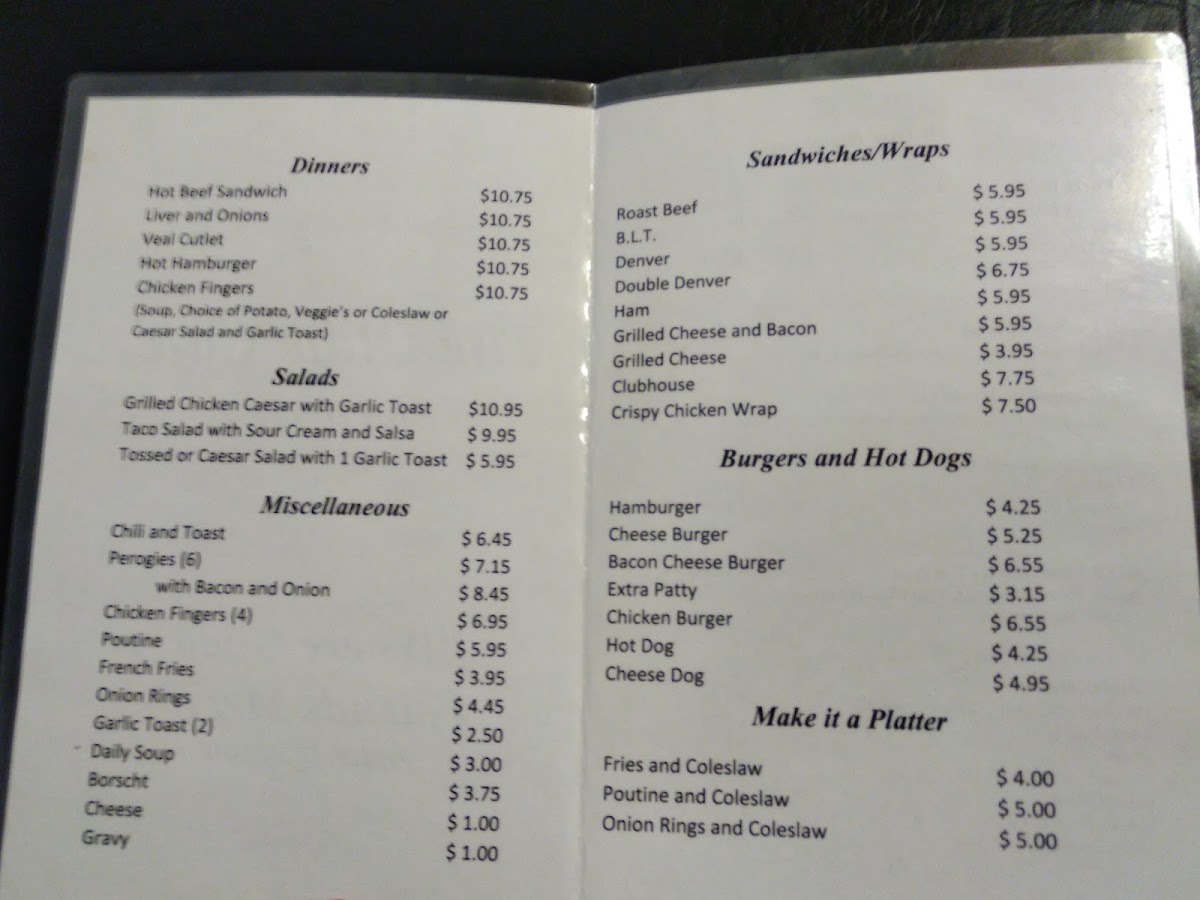 Gimli Hotel Cafe Photo Menu 7