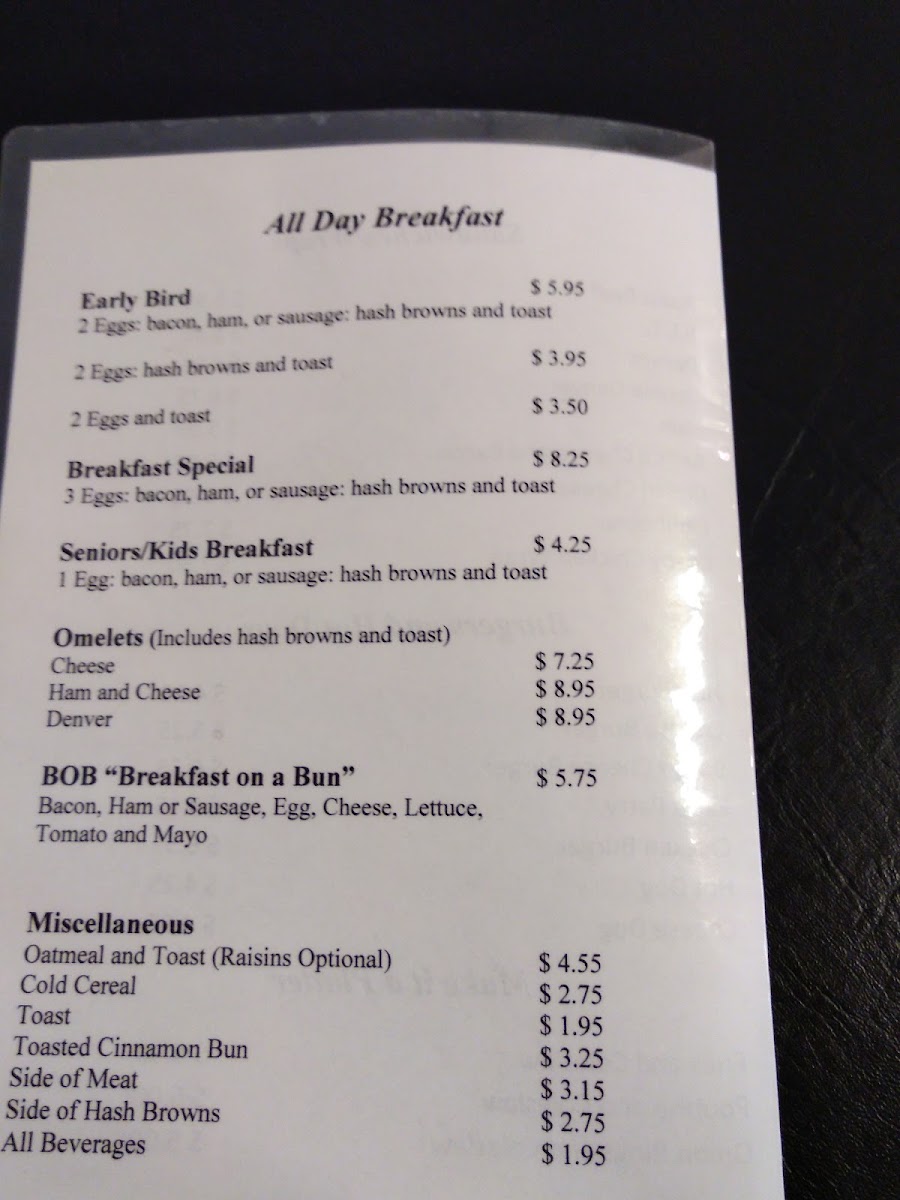 Gimli Hotel Cafe Photo Menu 8