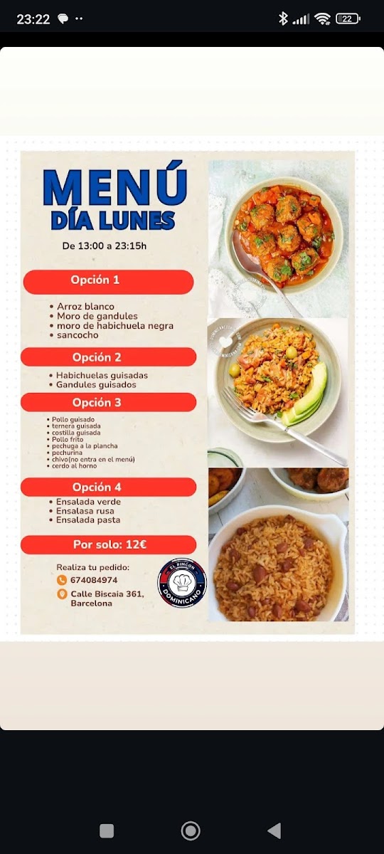 El Rincon Dominicano Bcn Photo Menu 2