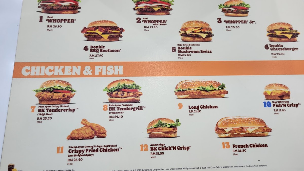 Burger King KLIA Photo Menu 1