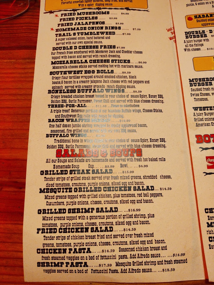 Double D Steak House Photo Menu 3