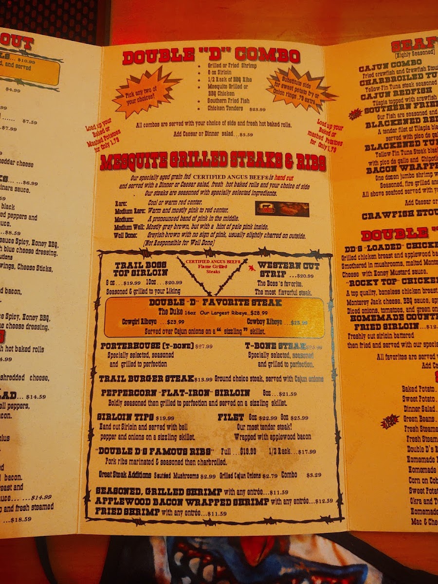 Double D Steak House Photo Menu 7