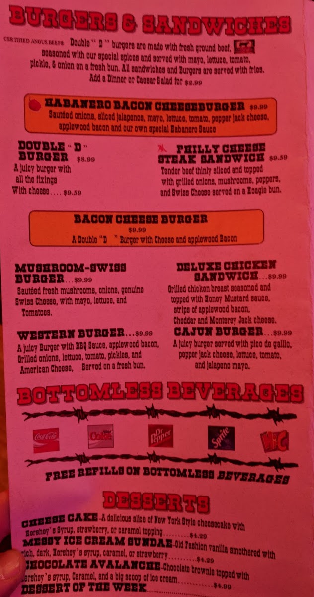 Double D Steak House Photo Menu 8