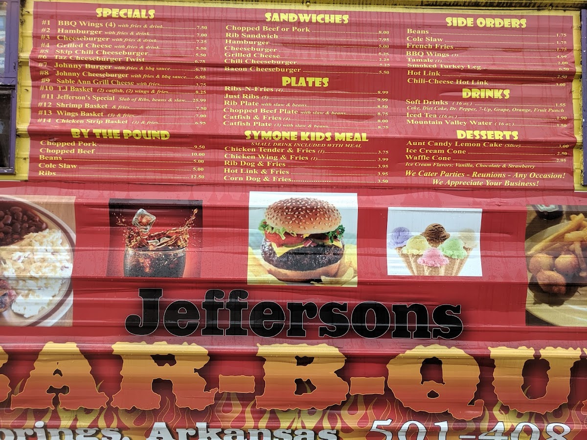 Jeffersons Bar-B-Que Photo Menu 3