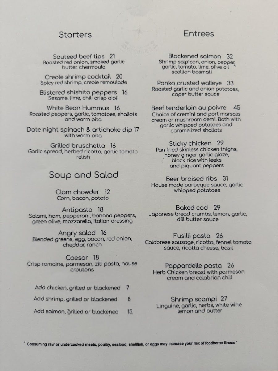Bluewater Bistro & Pizzeria Photo Menu 1