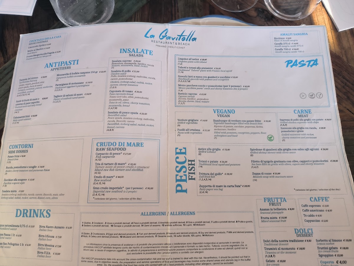 La Gavitella - Restaurant & Beach Photo Menu 2