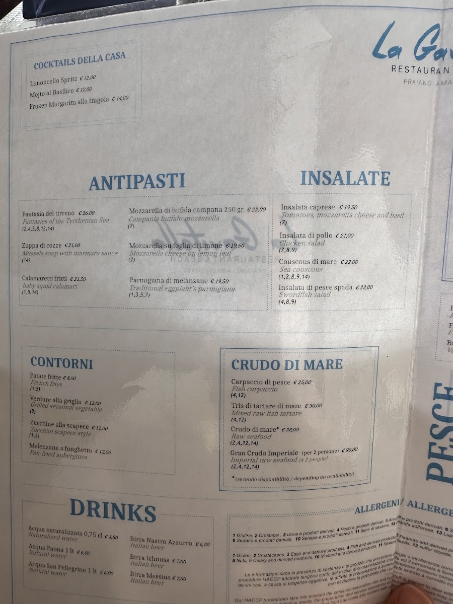 La Gavitella - Restaurant & Beach Photo Menu 7